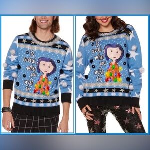 Coraline Christmas Sweater Small